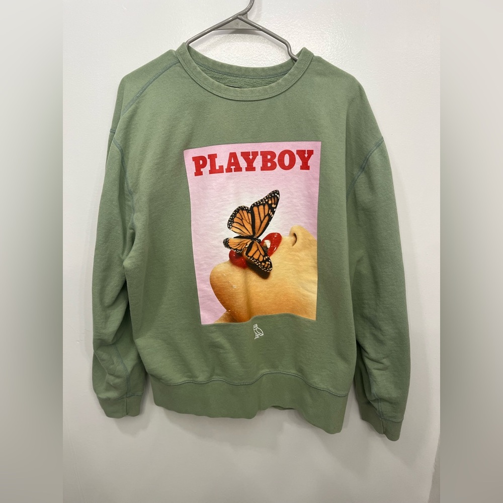 OVO x PLAYBOY Olive Green Sweatshirt